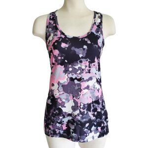 90 Degree by Reflex Racerback Athletic Tank Top Longline Abstract Black Pink M